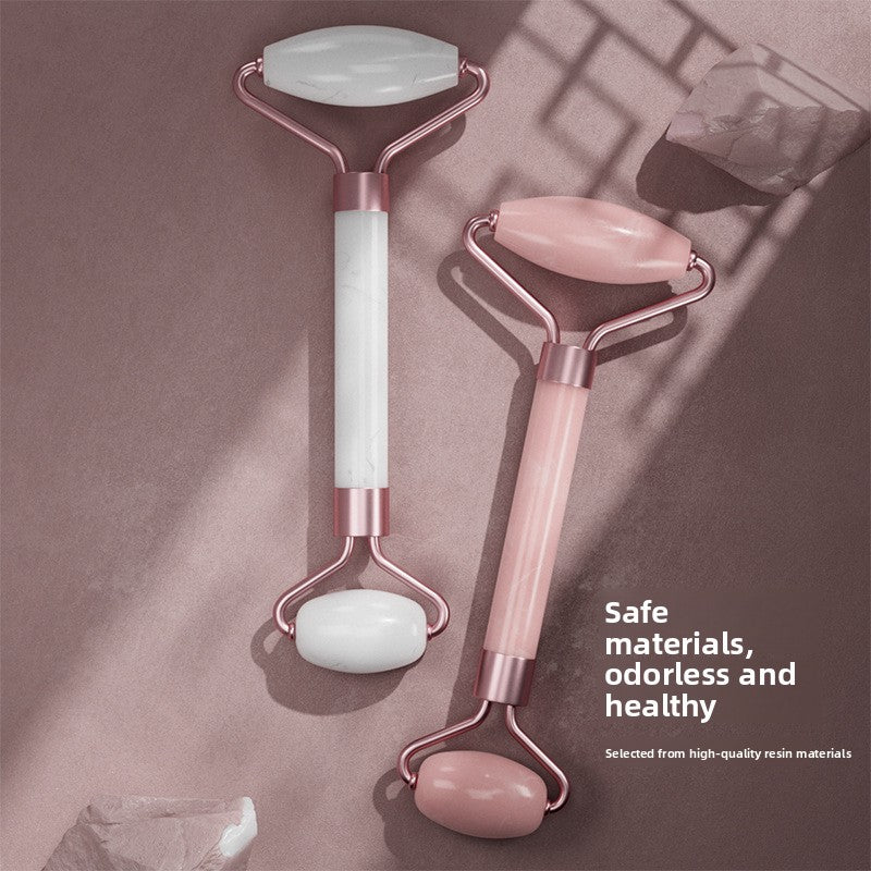 Quartz Facial Massage Roller and Heart-Shaped Gua Sha