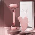 Quartz Facial Massage Roller and Heart-Shaped Gua Sha